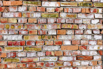 the brick wall is old brown