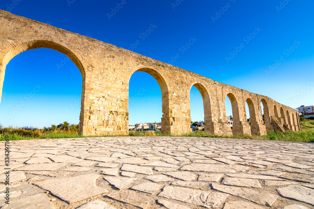 Wall mural Ancient Roman aqueduct of Kamares in Larnaca, Cyprus. 