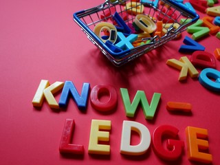 layout of colored letters on the topic of knowledge and education