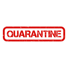 Quarantine sign or stamp on white background, vector