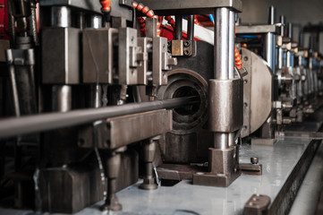 Metal rolling mill. Pipe production