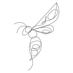 Simple one line wasp bee icon