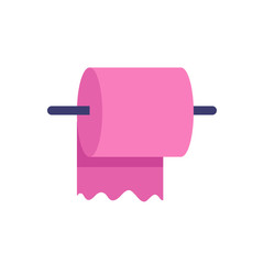 toilet paper flat icon, vector illustration