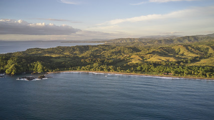 panama jungle in the back ocean in the front