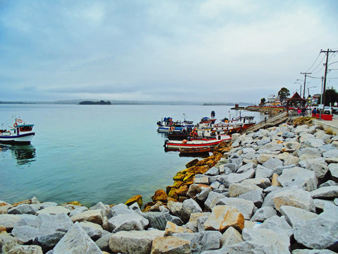 Botes en Calbuco. Chile