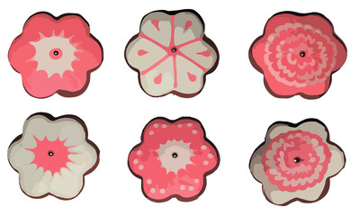 Graphic image of gingerbread flowers on a white background