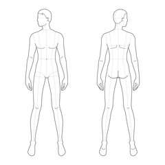 Fashion template of standing men. 