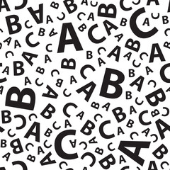 black and white abc letter background seamless