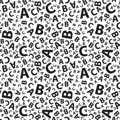 black and white abc letter background seamless