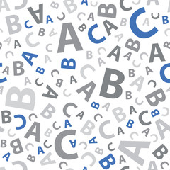 Blue and grey abc letter background seamless