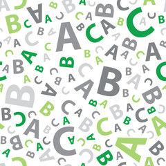 Green and grey abc letter background seamless