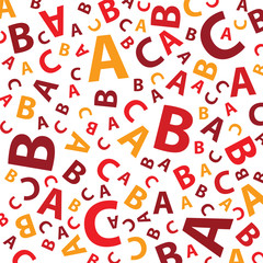 Red abc letter background seamless