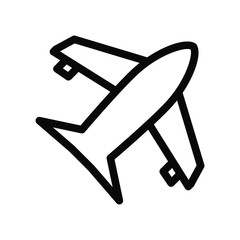 Airplane Icon Template Logo Design Emblem Isolated Illustration , Business Concept Fly Travel Tourism , Outline Solid Background White
