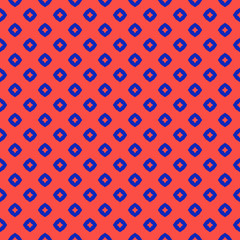 Vector abstract geometric seamless pattern. Bright colorful red and blue background. Simple graphic ornament. Texture with small diamond shapes, stars. Trendy minimal design for decor, wrapping, print