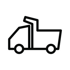 Truck Icon , Driving Delivery Retail , Business Template Logo Design Illustration , Outline Solid Background White
