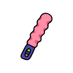 vibrator sex toy doodle icon, vector illustration