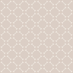 Subtle vector background texture. Geometric seamless pattern with delicate rounded grid, net, mesh, lace, lattice, weave. Simple abstract beige ornament. Minimal repeated design for decor, wallpapers