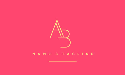 Fototapeta premium Alphabet letter icon logo AB