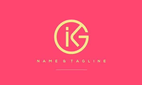 Alphabet letter icon logo GIK or KIG