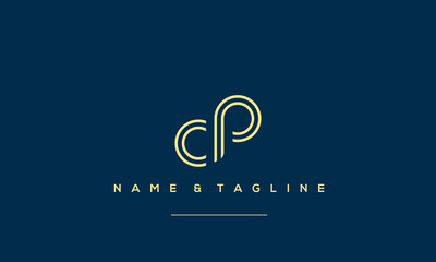 Alphabet letter icon logo CP