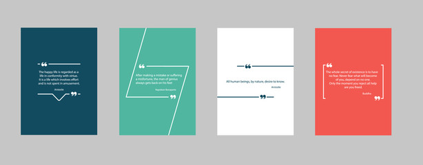 Quote frames bubble blank templates for your text set. Vector square and circle background design for citation. Empty speech bubbles, quotation blank abstract set with modern shapes.Information poster