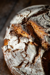 Homemade sourdough brown bread,freshly baked,whole wheat loaf