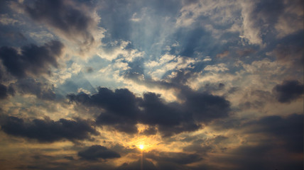 dramatic sky with clouds