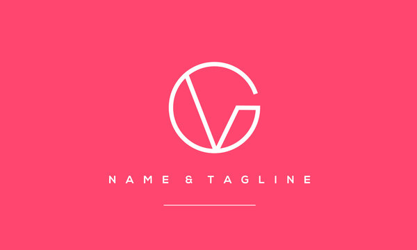 Alphabet letter icon logo GV
