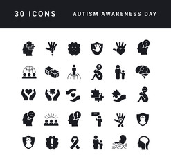 Vector Simple Icons of Autism Awareness Day