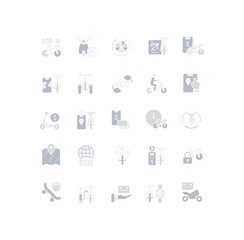 Set of Simple Icons of Bike Sharing