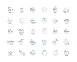 Set of Simple Icons of Dishes