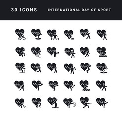 Vector Simple Icons of International Day of Sport