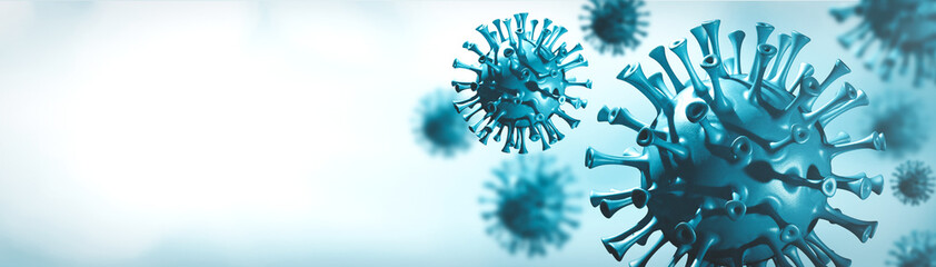 Coronavirus 3D render, COVID-19 pandemic