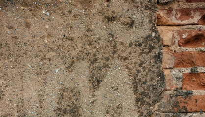 Concrete vintage wall. Background, old brick wall, cracks