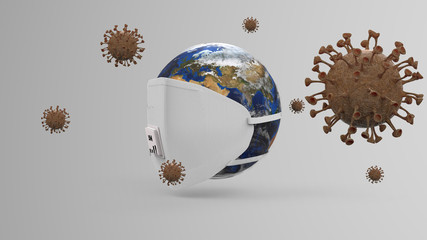 Earth quarantine isolated Corona Virus Covid-19