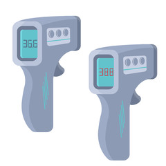 Thermometers on white isolated backdrop. Sticker set for social banner, website elements, hygiene promotion, medical poster. Chemist shop logo or info card. Cartoon style stock vector illustration