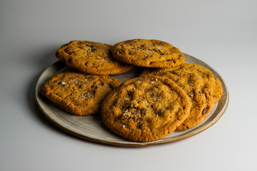 Chocolate chip cookies on a plate
