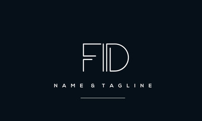 Alphabet letter icon logo FD