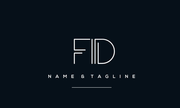 Alphabet letter icon logo FD