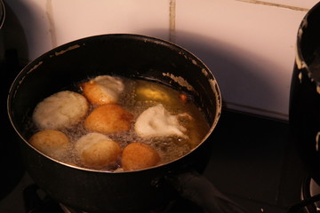 rain cookie - bolinho de chuva fried dough in the shape of balls, tipica do Brasil recipe with cinnamon and sugar