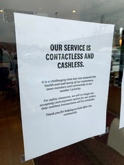 Restaurant Cashless Sign
