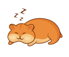 Vector illustration of the golden hamster. Pet for stickers and prints on a white background. Cute character for your design.