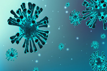 3d rendering of Coronavirus 2019-nCov. coronavirus resposible for asian flu outbreak concept background.influenza as dangerous most in the world as a pandemic. virus close up focus.illustration.