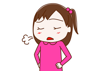 溜息をつく少女