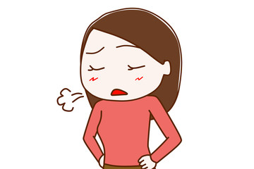 溜息をつく女性