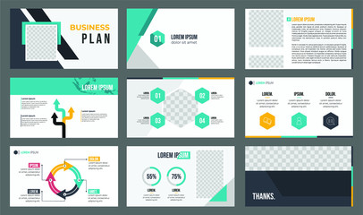 set of presentation template vector