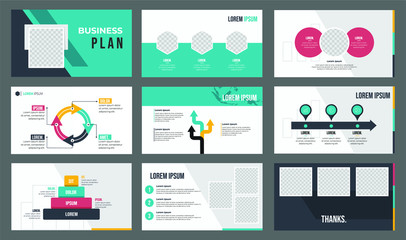 set of presentation template vector