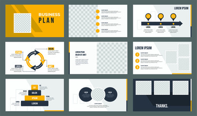 set of presentation template vector