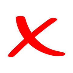 Obraz premium Check mark icon . red cross flat simbol x. delete icon vector illustration. eps 10