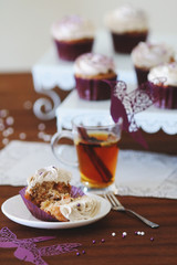 Cupcakes served with tea